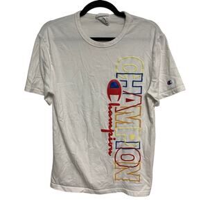 Champion Vintage Y2K Unisex Embroidered Logo Cotton T-Shirt Size Small